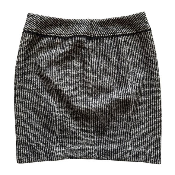 Ann Taylor Mini Pencil Skirt Wool blend Women's Sz 6 Black Tan Tweed Academia - Picture 10 of 11